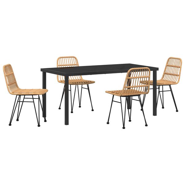 vidaXL Aia s&ouml;&ouml;gilaudade komplekt 5 pcs Pruun Pulberv&auml;rvitud teras