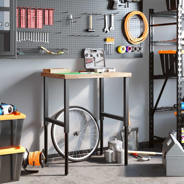 vidaXL t&ouml;&ouml;laud, 80 x 60 x (73-99,5) cm, akaatsiapuit, ristk&uuml;lik