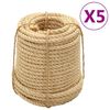 vidaXL sisalist k&ouml;ied 5 tk, 14 mm, 100 m