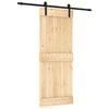 vidaXL Libisev uks Naturaalne ja must 80 x 210 cm Tahke m&auml;nnipuit