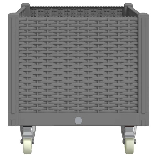 vidaXL ratastega taimekast, helehall, 80 x 50 x 54 cm, PP