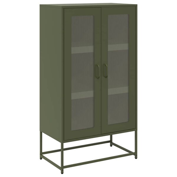 vidaXL Highboard Olive Green 68x39x123 cm Teras