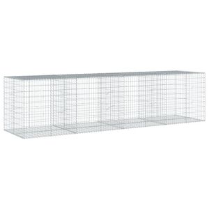 vidaXL kaanega gabioonkorv, 400x100x100 cm, tsingitud raud