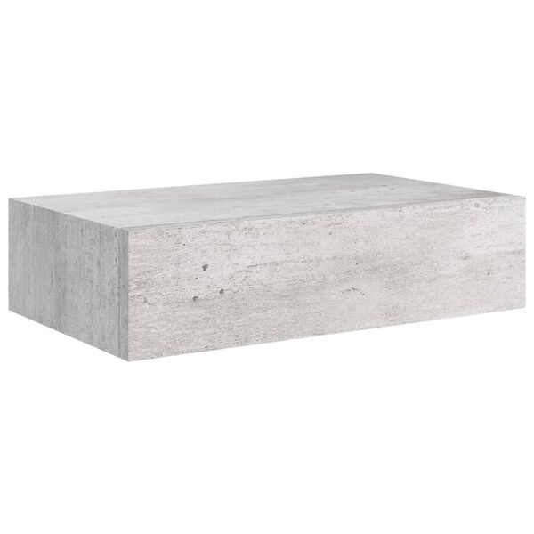 vidaXL sahtlitega seinariiulid, 2tk, betoonhall, 40 x 23,5 x 10cm MDF