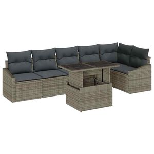 vidaXL Aia Diivanikomplekt padjaga ladustamisega 7 pcs Hall pol&uuml;rotang