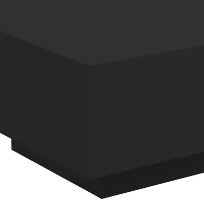 vidaXL kohvilaud LED-tuledega, must, 55 x 55 x 31 cm