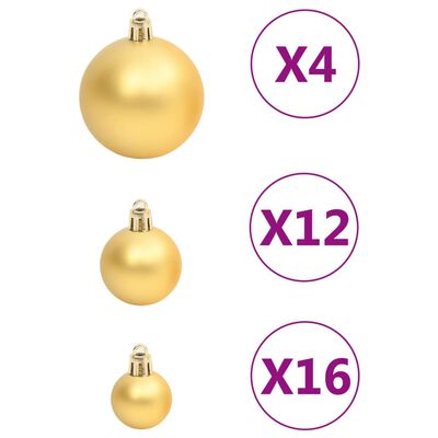 vidaXL 111-osaline jõulukuulide komplekt, kuldne, polüstüreen
