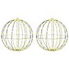vidaXL Pall koos 320 LED-iga 2 pcs Soe valge 50 cm Metall