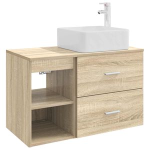 vidaXL Vannitoa m&ouml;&ouml;bleset 2 pcs Sonoma tamm Tehispuit