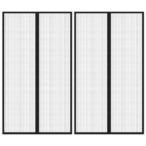 vidaXL putukakaitse uksekardinad 2 tk, magnetplokkidega must 200x80 cm