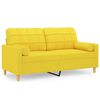 vidaXL 2-kohaline diivan patjadega, helekollane, 140 cm, kangas