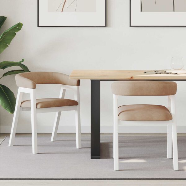 vidaXL S&ouml;&ouml;gitoa Toolid 2 pcs Valge 54 x 57 x 73 cm Tugev kummipuust