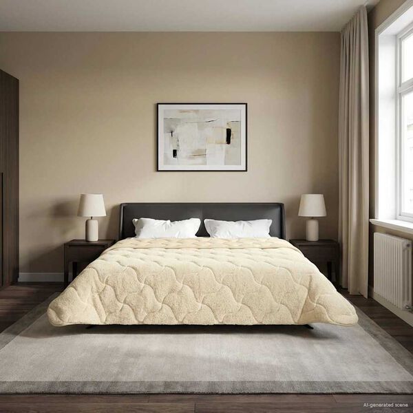 vidaXL Suvised teki cream 220 x 240 cm Mikrokiud ja Teddy villa