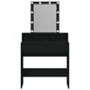 vidaXL Dressing Table sahtliga Must tamm 80 x 41 x 144.5 cm Tehispuit