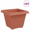 vidaXL Ruutlillepott 24 pcs Kohviroosa 38 x 38 x 30 cm Plastmass