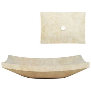 vidaXL valamu 50 x 35 x 12 cm, marmor, kreemjas