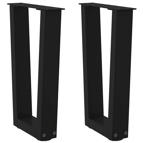 vidaXL kohvilaua jalad, V-kujulised, 2 tk, mustad, 28 x (42-43,3) cm, teras