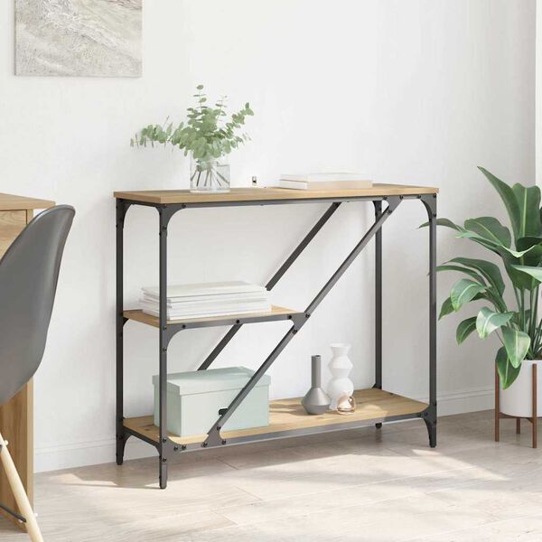 vidaXL Konsoollaud K&auml;sit&ouml;&ouml;puu 88,5 x 30 x 75 cm Tehispuit