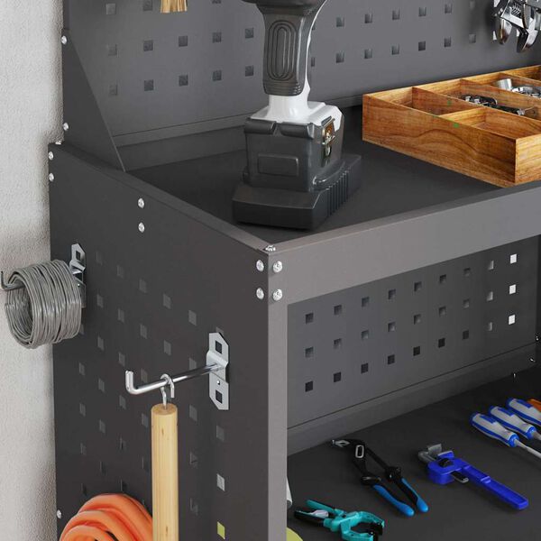 vidaXL Tööriistade käru Must 65 x 35 x 111 cm Külmvaltsitud teras