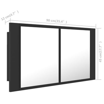 vidaXL LED-peeglikapp hall 90 x 12 x 45 cm, akrüül