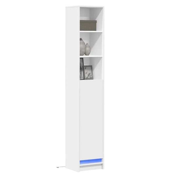 vidaXL puhvetkapp LED-tulega, valge, 36x32,5x200 cm, tehispuit