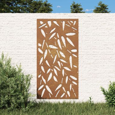 vidaXL aia seinakaunistus, 105x55 cm Corteni teras bambuse lehe disain