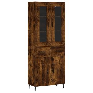 vidaXL k&otilde;rge kapp, suitsutatud tamm, 69,5 x 34 x 180 cm, tehispuit