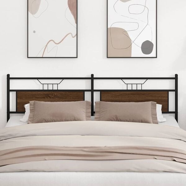 vidaXL vahetatav voodipeats, pruun tamm, 193 cm, tehispuit ja teras