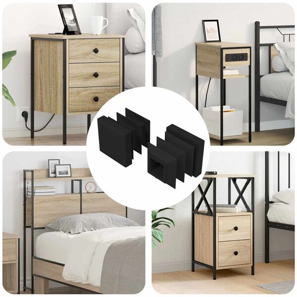 vidaXL Otsakorked 2 pcs Must 15 x 15 x 15 mm PP