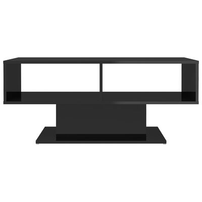 vidaXL kohvilaud, kõrgläikega must, 103,5x50x44,5 cm puitlaastplaat