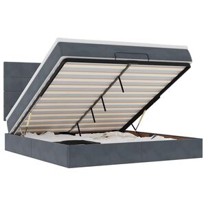 vidaXL Ottomani voodiraam madratsitega, tumehall, 180x200 cm, samet