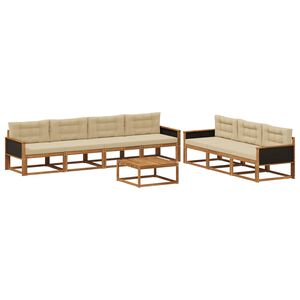vidaXL V&auml;li diivanikomplekt padjaga 8 pcs Looduslik ja beež