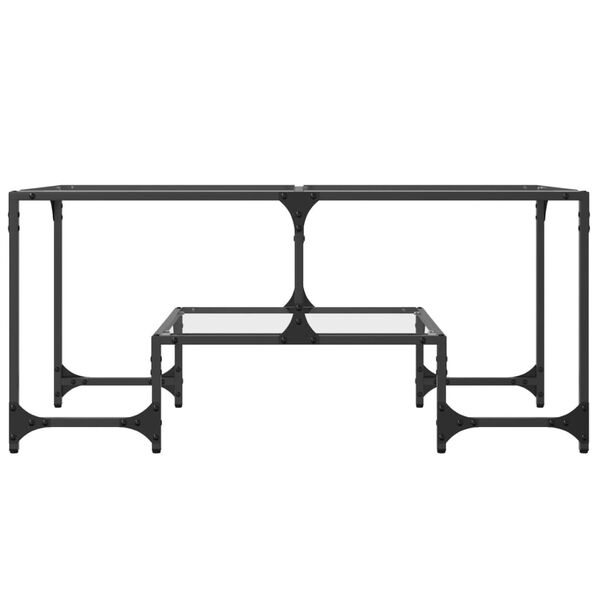 vidaXL kohvilaud, läbipaistev klaasplaat, 98,5 x 50 x 45 cm, teras