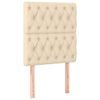 vidaXL LED-voodipeats, kreemjas, 80x7x118/128 cm, kangas