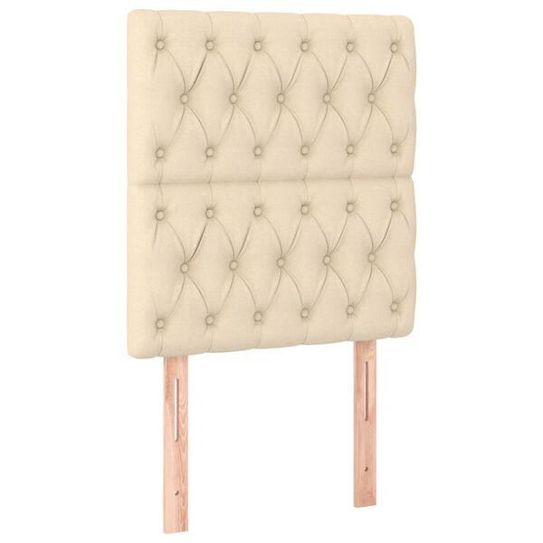 vidaXL LED-voodipeats, kreemjas, 80x7x118/128 cm, kangas