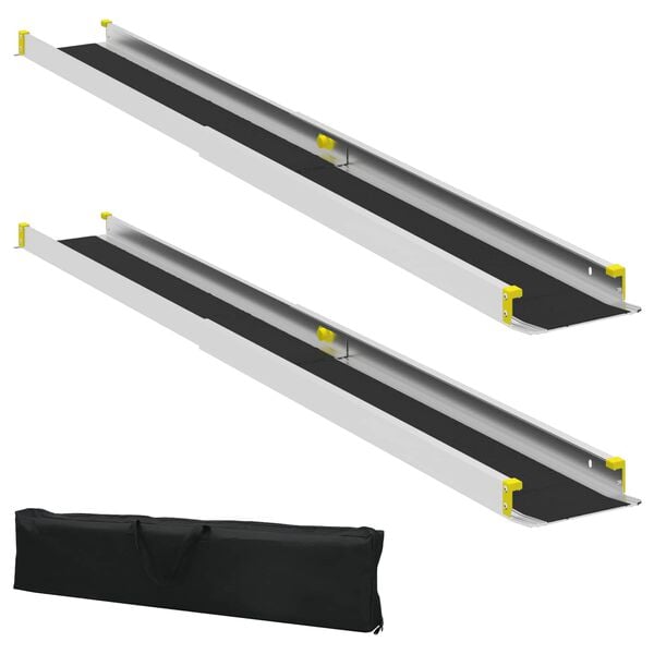 vidaXL Ratastooliramp 2 pcs Must 184,5 x 18,5 x 5 cm Alumiinium