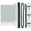 vidaXL Aed koos postidega Roheline 1.5 x 25 m PVC kaetud teras