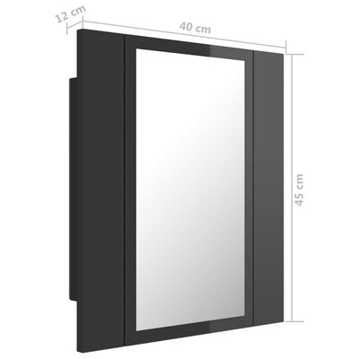 vidaXL LED-peeglikapp kõrgläikega hall 40 x 12 x 45 cm, akrüül
