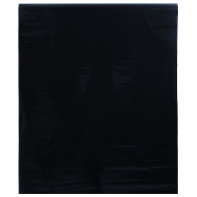 vidaXL staatiline aknakile, jäätunud, must, 45x2000 cm, PVC