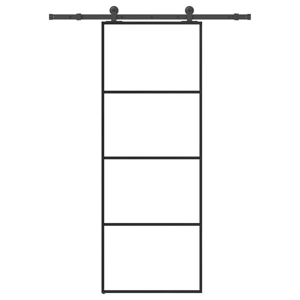 vidaXL liuguks koos tarvikutega, 76 x 205 cm, ESG-klaas ja alumiinium