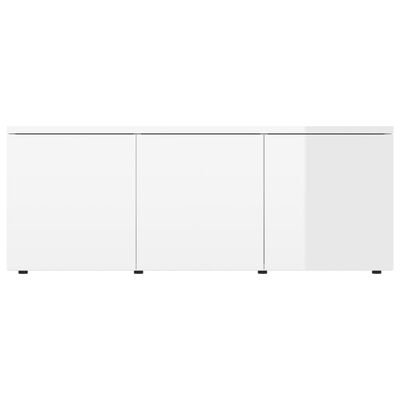 vidaXL telerikapp, kõrgläikega valge, 80 x 34 x 30, puitlaastplaat
