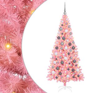 vidaXL J&otilde;ulupuu koos 300 LED-iga koos alusega Roosa 180 cm PVC
