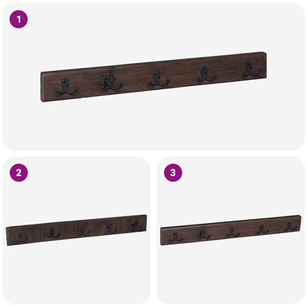 vidaXL Hanger Pruun 60 x 7 x 8 cm Tugev taastatud puit