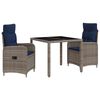 vidaXL &Otilde;ues&ouml;&ouml;gi komplekt 3 pcs pol&uuml;rotang