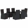 vidaXL Aia s&ouml;&ouml;gilaudade komplekt padjaga 7 pcs Must pol&uuml;rotang