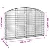 vidaXL kaarekujuline gabioonkorv, 200x30x120/140 cm, tsingitud raud