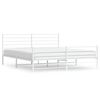 vidaXL metallist voodiraam peatsi ja jalutsiga, valge, 183x213 cm