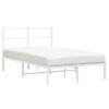 vidaXL metallist voodiraam peatsiga, valge, 120 x 200 cm