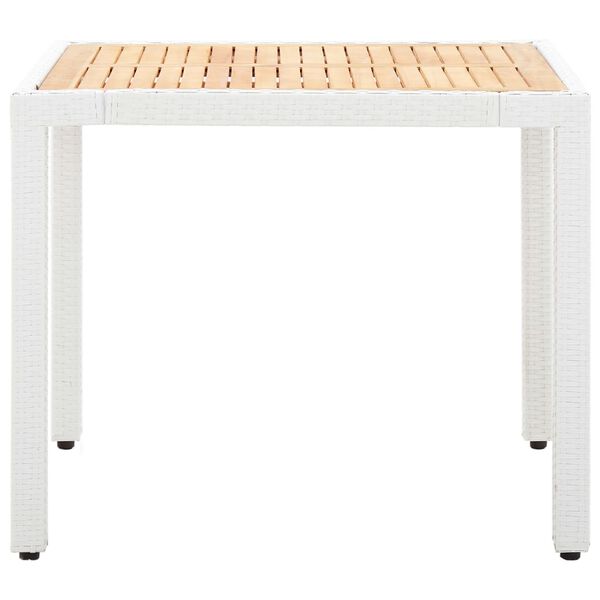 vidaXL 5-osaline aiamööblikomplekt, polürotang, valge