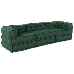 vidaXL Mooduldiivan 3 pcs Roheline kangas